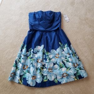 Royal blue strapless dress